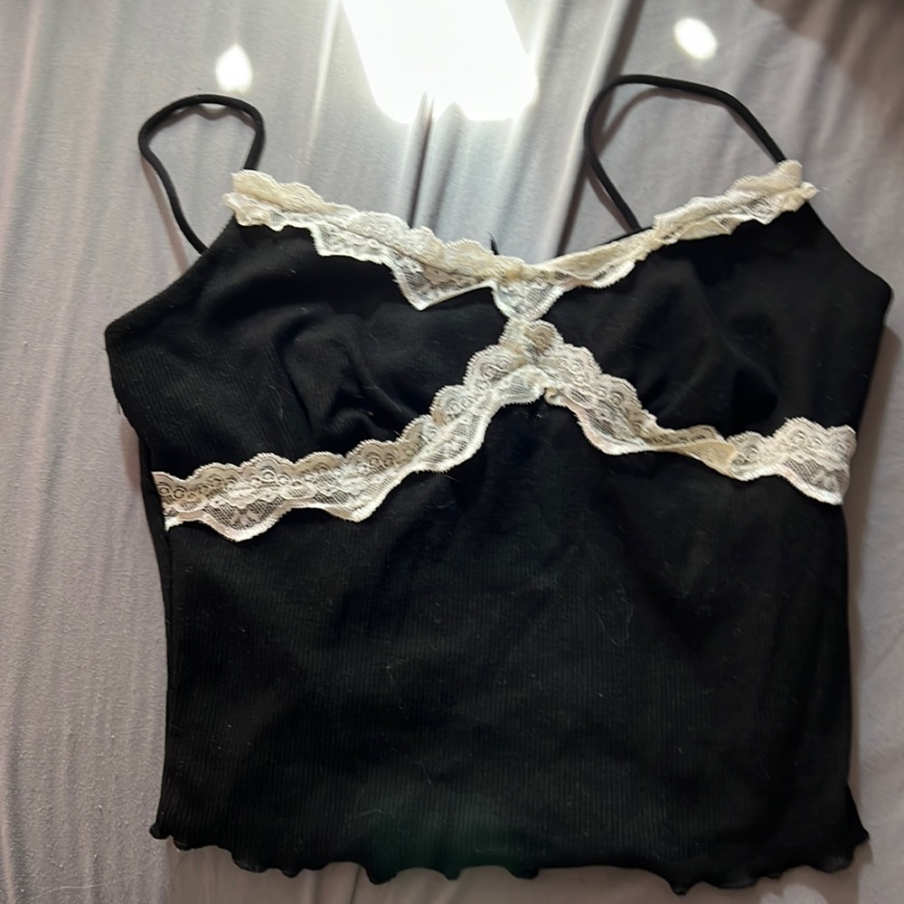 Black & White Cropped Tank Top